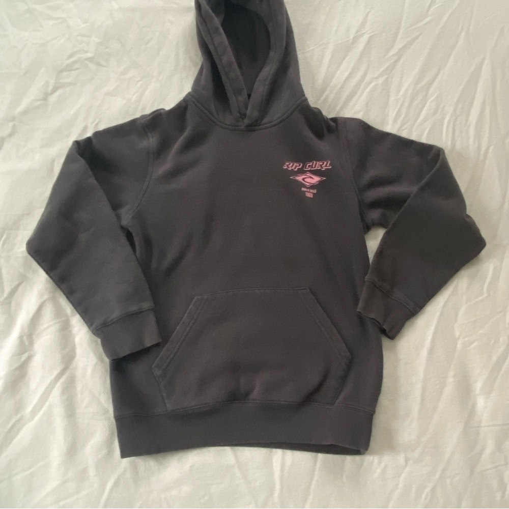 Rip Curl Black Hoodie with Pink Logo